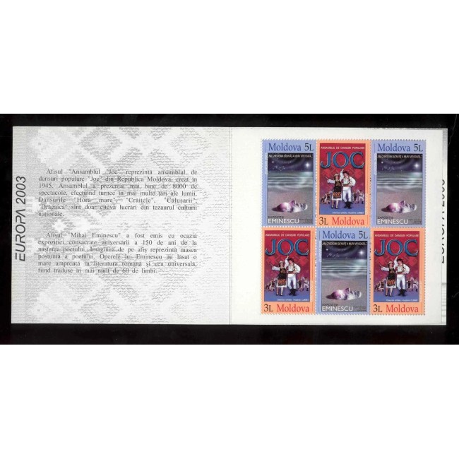 Moldova 2003 - Europa, arta afișului, carnet filatelic neuzat Moldova 2003 - Europa, arta afișului, carnet filatelic neuzat