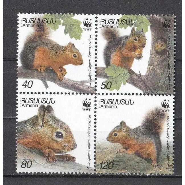 Armenia 2001 - Fauna WWF, veverițe, serie neuzata