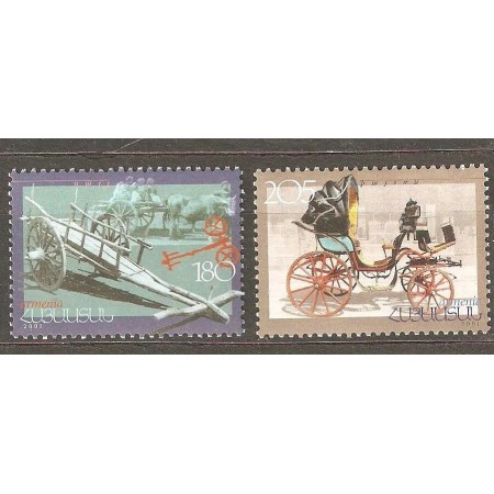 Armenia 2001 - Mijloace de transport, caleașca, căruța, serie neuzata Armenia 2001 - Mijloace de transport, caleașca, căruța, serie neuzata