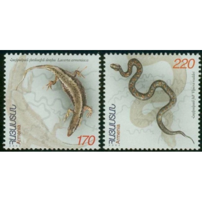 Armenia 2002 - Fauna, reptile, serie neuzata Armenia 2002 - Fauna, reptile, serie neuzata