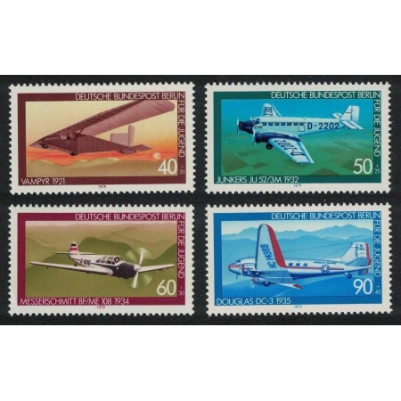 Berlin 1979 - Avioane, istoria aviației, serie neuzata Berlin 1979 - Avioane, istoria aviației, serie neuzata