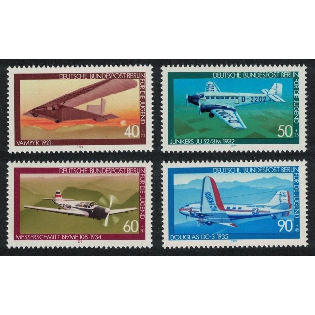 Berlin 1979 - Avioane, istoria aviației, serie neuzata Berlin 1979 - Avioane, istoria aviației, serie neuzata