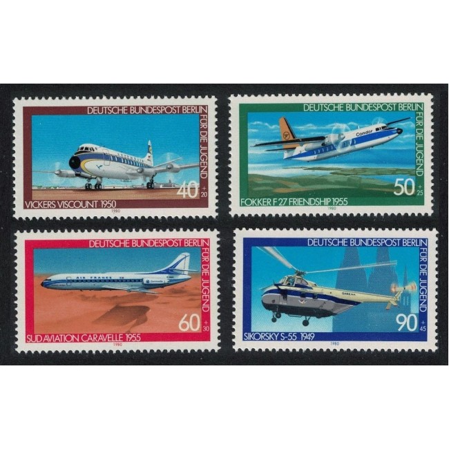 Berlin 1980 - Avioane, istoria aviației, serie neuzata Berlin 1980 - Avioane, istoria aviației, serie neuzata