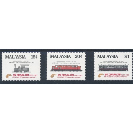 Malaysia 1985 - Trenuri, cai ferate, locomotive, serie neuzata