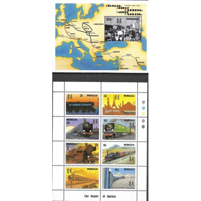 Mongolia 1992 - Orient Express, trenuri, cai ferate, colita si bloc neuzat