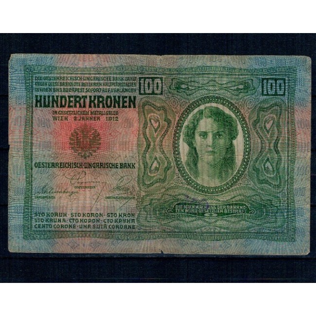 Austro-Ungaria 1912(1919) - 100 korona, cu stampila