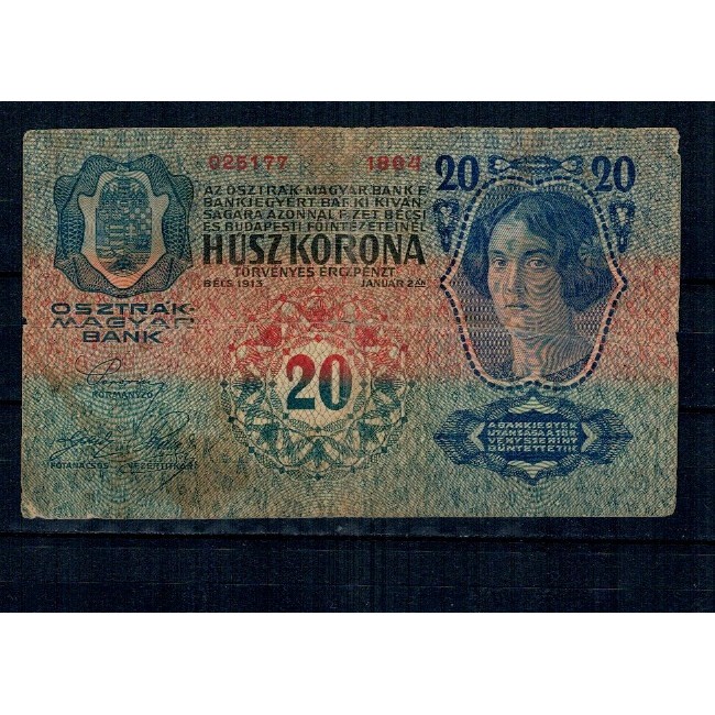 Austro-Ungaria 1913(1918) - 20 korona, stampila Croatia