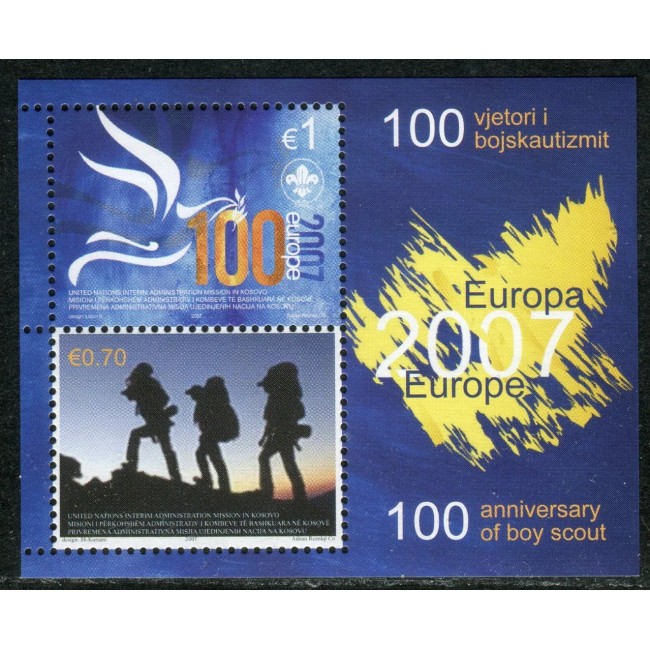 Kosovo 2007 - Europa, cercetași, bloc neuzat Kosovo 2007 - Europa, cercetași, bloc neuzat