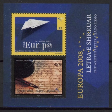 Kosovo 2008 - Europa, CEPT, scrisoarea, bloc neuzat Kosovo 2008 - Europa, CEPT, scrisoarea, bloc neuzat