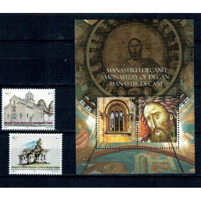 Kosovo 2009 - Manastirea Visoki Dečani, serie si bloc neuzat Kosovo 2009 - Manastirea Visoki Dečani, serie si bloc neuzat