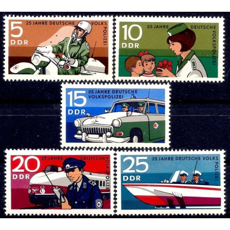 DDR 1970 - Politia, transport, vehicule, serie neuzata DDR 1970 - Politia, transport, vehicule, serie neuzata