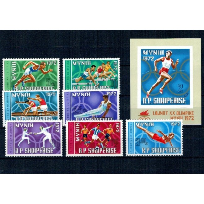 Albania 1972 - Jocurile Olimpice, sport, serie si colita neuzata Albania 1972 - Jocurile Olimpice, sport, serie si colita neuzata