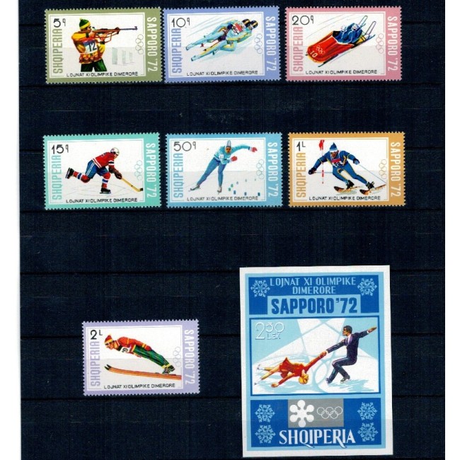 Albania 1972 - Jocurile Olimpice de iarna, sport, serie si colita neuzata Albania 1972 - Jocurile Olimpice de iarna, sport, serie si colita neuzata