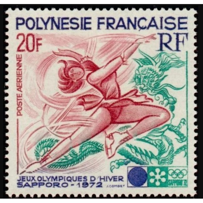 Polinezia Franceza 1972 - Jocurile Olimpice de iarna, sport, patinaj, neuzat