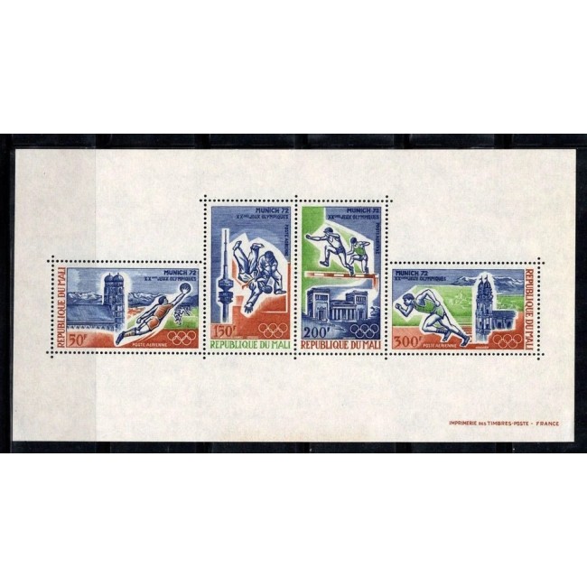 Mali 1972 - Jocurile Olimpice, sport, bloc neuzat Mali 1972 - Jocurile Olimpice, sport, bloc neuzat