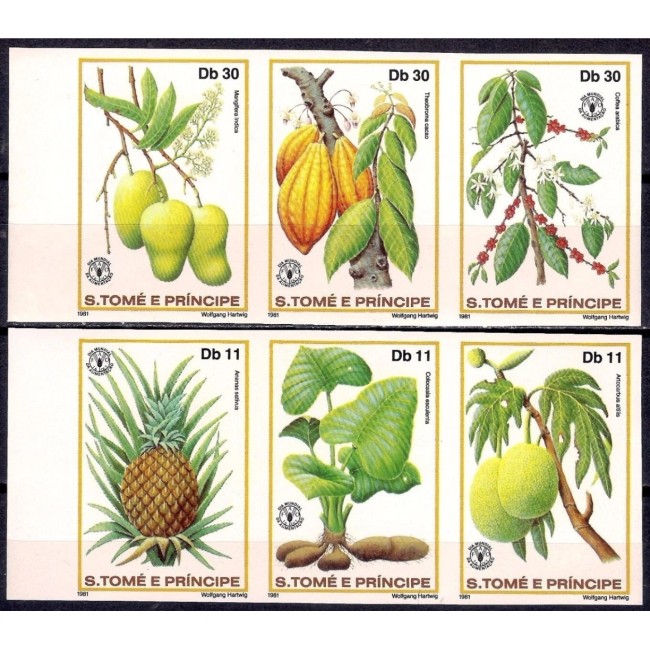 Sao Tome 1981 - Fructe, serie nedantelata neuzata
