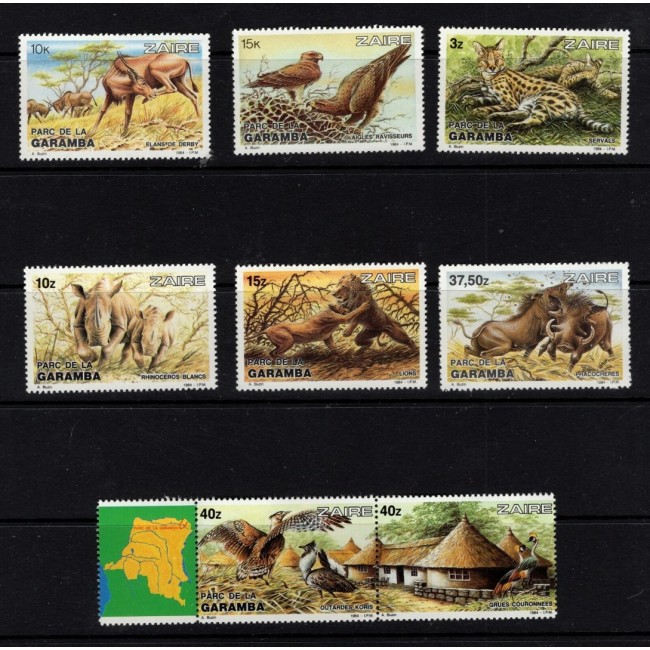 Zaire 1984 - Fauna, animale, Parcul National Garamba, serie neuzata