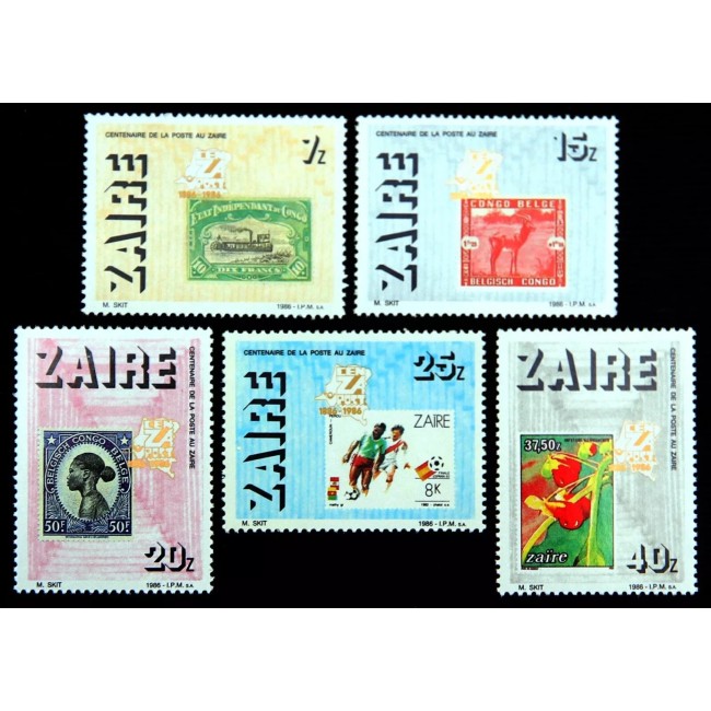 Zaire 1986 - Timbru pe timbru, serie neuzata Zaire 1986 - Timbru pe timbru, serie neuzata