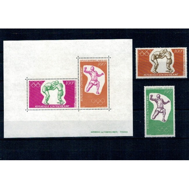 Centrafricaine Republic 1972 - Jocurile Olimpice Munchen, sport, serie si bloc neuzat Centrafricaine Republic 1972 - Jocurile Olimpice Munchen, sport, serie si bloc neuzat
