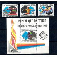Tchad 1972 - Jocurile Olimpice, sport, serie si colita neuzata