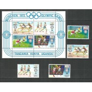 Kenya-Uganda-Tanzania 1972 - Jocurile Olimpice, sport, serie si bloc neuzat