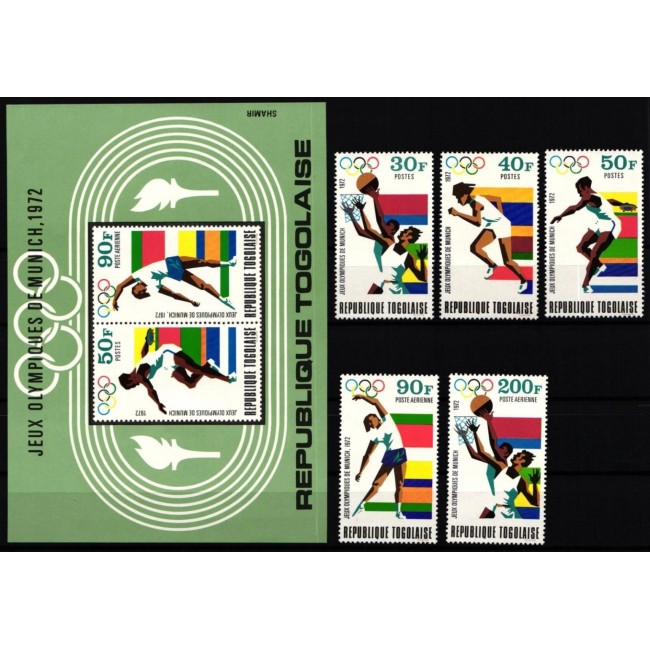 Togo 1972 - Jocurile Olimpice, sport, serie si colita neuzata Togo 1972 - Jocurile Olimpice, sport, serie si colita neuzata