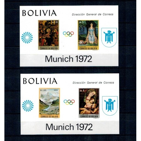 Bolivia 1972 - Jocurile Olimpice, arta, serie blocuri neuzate, cota mare Bolivia 1972 - Jocurile Olimpice, arta, serie blocuri neuzate, cota mare