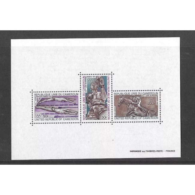 Cameroun 1972 - Jocurile Olimpice, sport, bloc neuzat Cameroun 1972 - Jocurile Olimpice, sport, bloc neuzat
