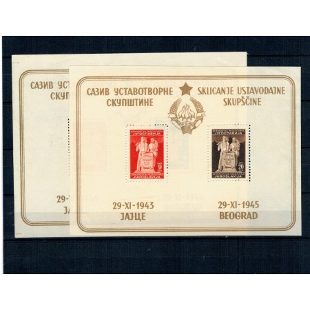 Iugoslavia 1945 - Noua Constituție, doua blocuri neuzate, unul supradimensionat Iugoslavia 1945 - Noua Constituție, doua blocuri neuzate, unul supradimensionat