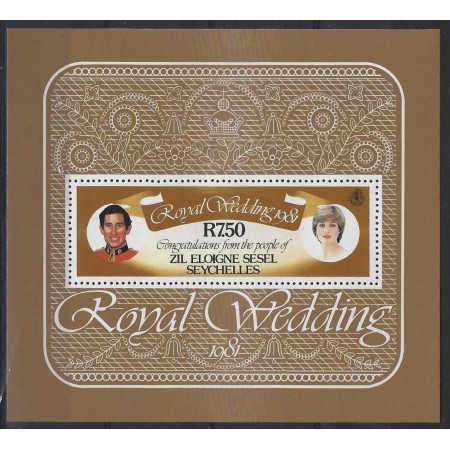 Seychelles Outer Islands 1981 - Royal Wedding, personalitati, colita neuzata