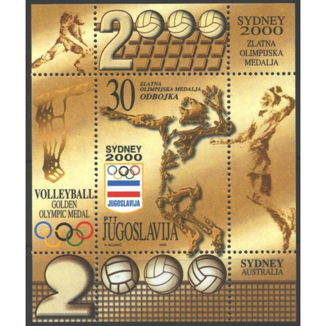 Iugoslavia 2000 - Jocurile Olimpice Sydney, medalie de aur la volei, colita neuzata Iugoslavia 2000 - Jocurile Olimpice Sydney, medalie de aur la volei, colita neuzata