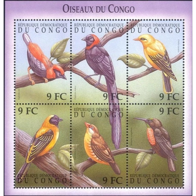 Congo 2000 - Păsări, fauna, bloc neuzat Congo 2000 - Păsări, fauna, bloc neuzat