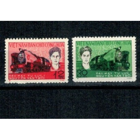 Vietnam 1965 - Trenuri, transport, cai ferate, serie neștampilata Vietnam 1965 - Trenuri, transport, cai ferate, serie neștampilata