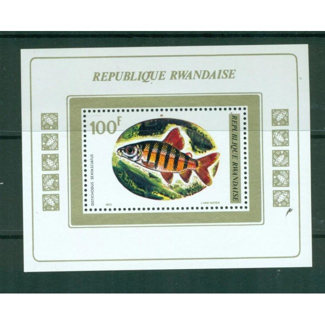 Rwanda 1973 - Pești, fauna, colita neuzata