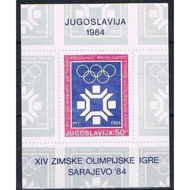 Iugoslavia 1983 - Jocurile Olimpice Sarajevo, colita neuzata Iugoslavia 1983 - Jocurile Olimpice Sarajevo, colita neuzata