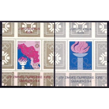 Iugoslavia 1984 - Jocurile Olimpice Sarajevo, set colite neuzate Iugoslavia 1984 - Jocurile Olimpice Sarajevo, set colite neuzate