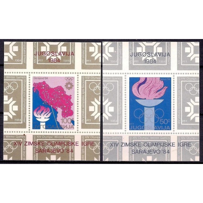 Iugoslavia 1984 - Jocurile Olimpice Sarajevo, set colite neuzate Iugoslavia 1984 - Jocurile Olimpice Sarajevo, set colite neuzate