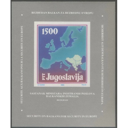 Iugoslavia 1988 - Conferința miniștrilor de externe, harta, colita neuzata Iugoslavia 1988 - Conferința miniștrilor de externe, harta, colita neuzata