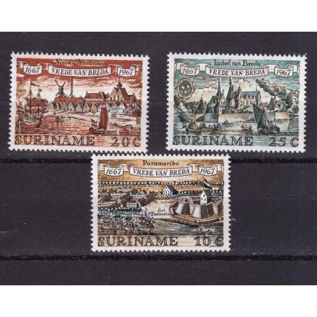 Suriname 1967 - Pacea de la Breda, serie neuzata