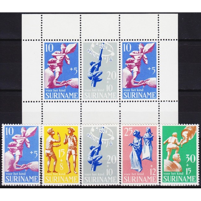 Suriname 1969 - Copii, jocuri, serie si bloc neuzat