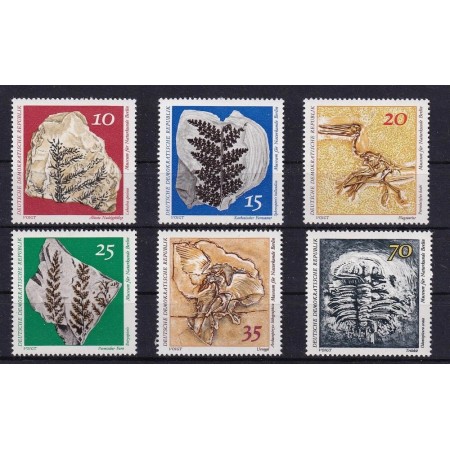 DDR 1973 - Paleontologie, fosile, serie neuzata DDR 1973 - Paleontologie, fosile, serie neuzata
