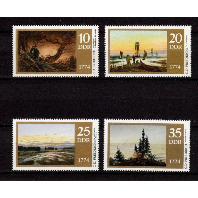 DDR 1974 - Picturi, arta, Caspar David Friedrich, serie neuzata