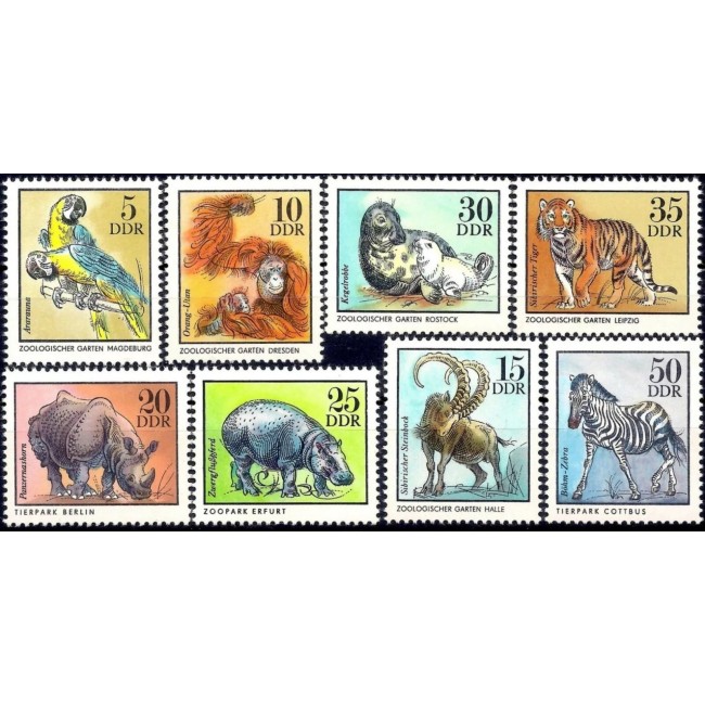 DDR 1975 - Animale din grădini zoologice, serie neuzata DDR 1975 - Animale din grădini zoologice, serie neuzata