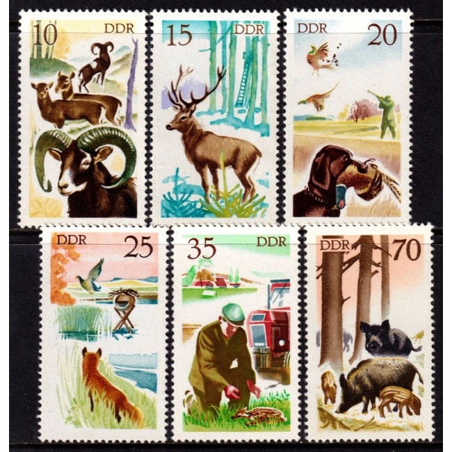 DDR 1977 - Vânătoarea, fauna, animale, serie neuzata