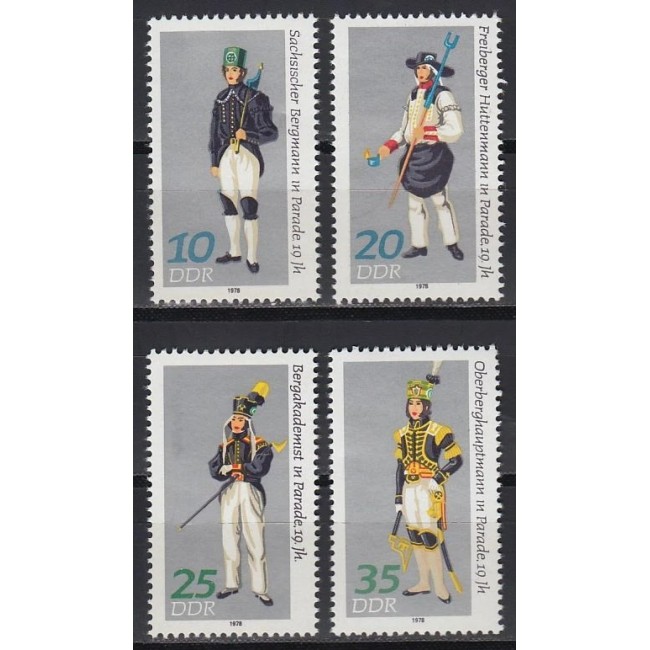 DDR 1978 - Costume tradiționale, minerit, metalurgie, serie neuzata