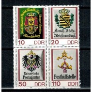 DDR 1990 - Embleme poștale, steme, format mare, serie neuzata in bloc