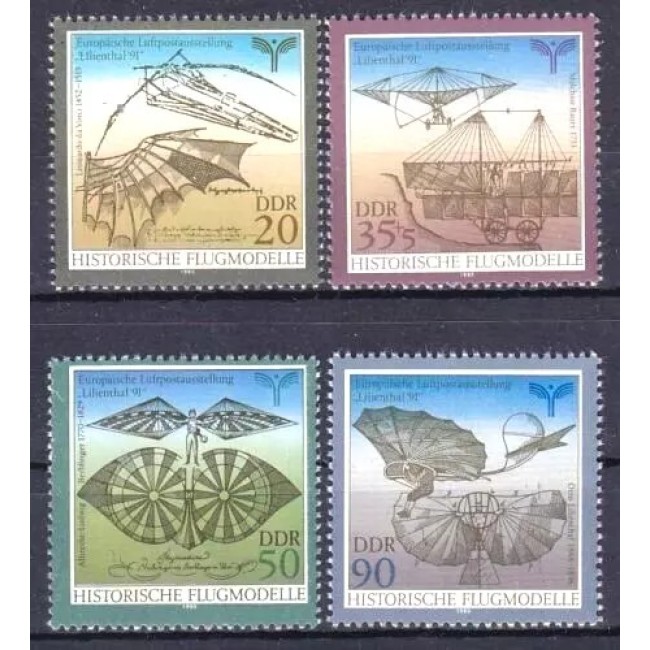 DDR 1990 - Aeronave istorice, serie neuzata