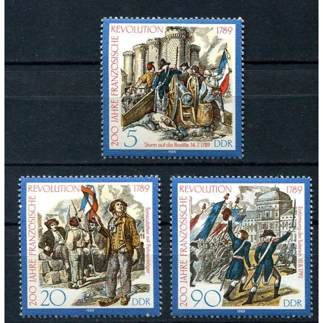 DDR 1989 - Aniversare Revoluția Franceza, serie neuzata