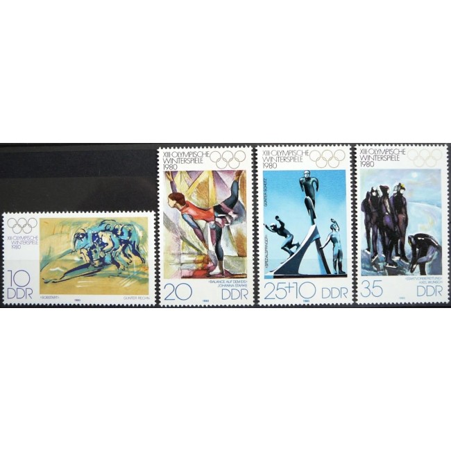 DDR 1980 - Jocurile Olimpice de iarna sport, arta, serie neuzata DDR 1980 - Jocurile Olimpice de iarna sport, arta, serie neuzata