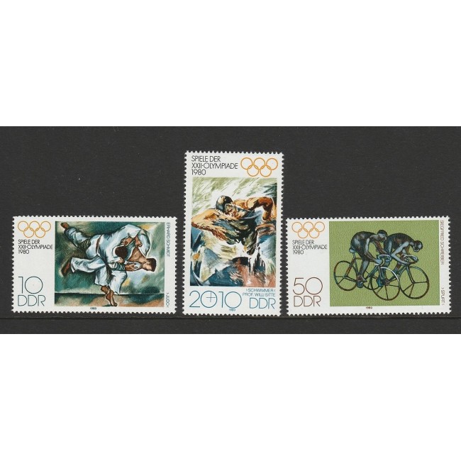 DDR 1980 - Jocurile Olimpice Moscova, sport, serie neuzata DDR 1980 - Jocurile Olimpice Moscova, sport, serie neuzata